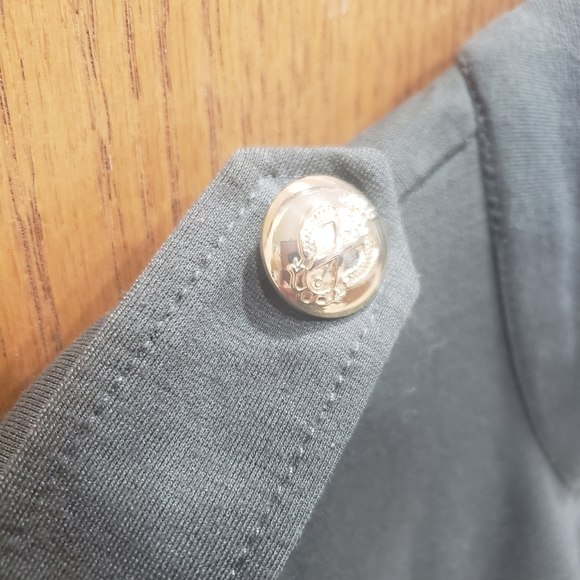 Marc New York L Green military jacket rayon nylon spandex long lines - Picture 5 of 7